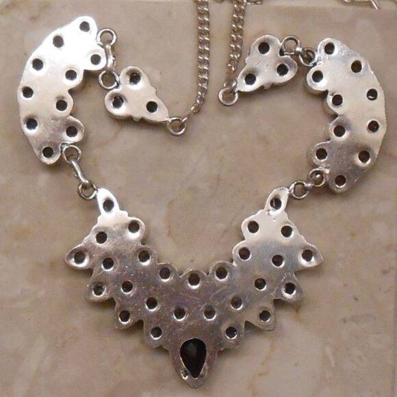 STUNNING! AMETHYST sterling silver 21" necklace and 2 1/4" earring SET - Picture 4 of 7